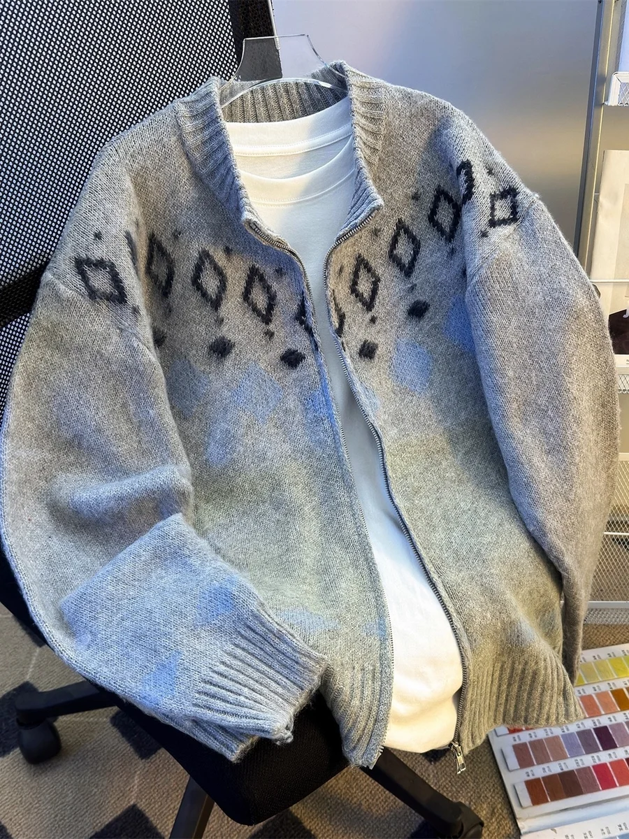 

Мужской повседневный вязаный свитер, кардиган, женский модный осенне-зимний трикотаж для отдыха, элитный трикотаж с кисточками на ощупь