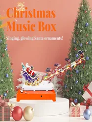 Light-Up Christmas Decoration, Village House Accessories, Santa Sleigh, Reindeer, Fireplace Ornaments, Holiday