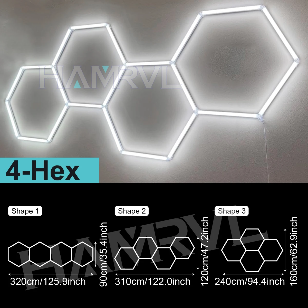 Garageverlichting Zeshoekige lamp 110-240V LED-buis Honingraat Kapperszaak Plafondverlichting voor werkplaats 4S Autoshow Auto Body Repair Gym