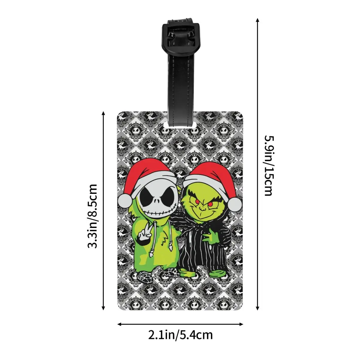 Etichetta per bagagli personalizzata Jack Skellington per valigie Divertenti incubo prima di Natale Etichette per bagagli Etichetta identificativa per copertura privacy