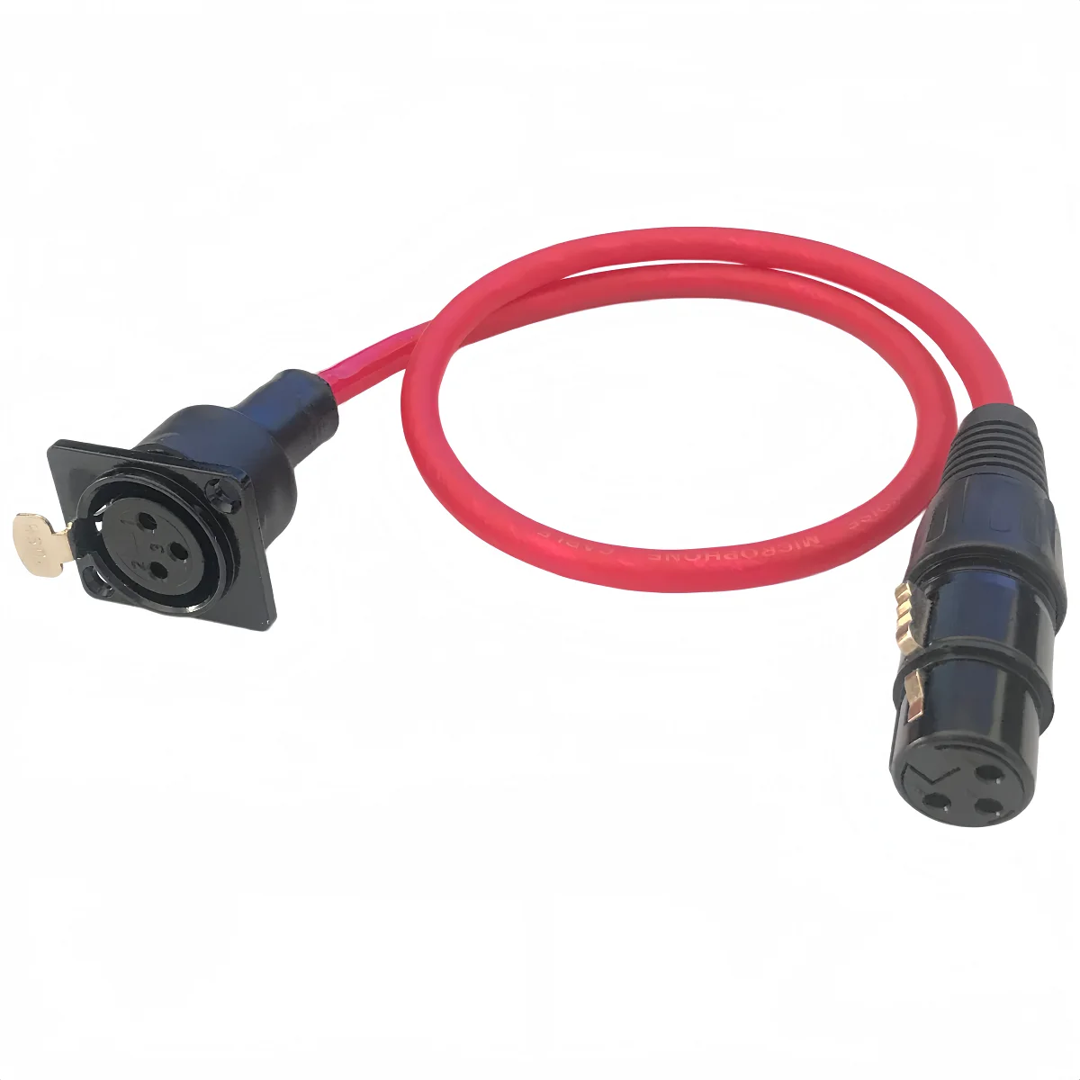 3-Core Xlr Female Connector with Push Lock D-Type Panel Xlr Female Socket Connection Cable, Cabinet Panel Extension Cable Dmx Stage Lighting Audio Adapter Cable