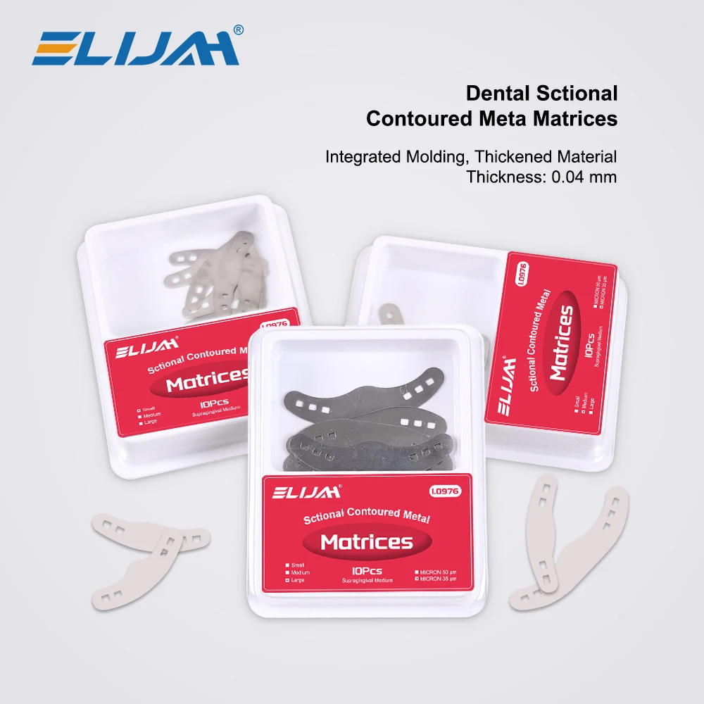 

ELIJAH 10Pcs/Box Dental with Holes Tofflemire Ivory Matrices Bands Stainless Steel Orthodontics Matrix Bands Dentistry Tools