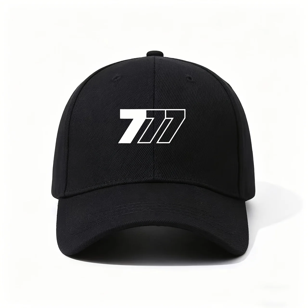 Baseball Cap, Featuring Three Stylized 777 Numerals in a Sleek, Modern Font, a Nod to Luck And Classic Motifs, Ideal As a Fun, E