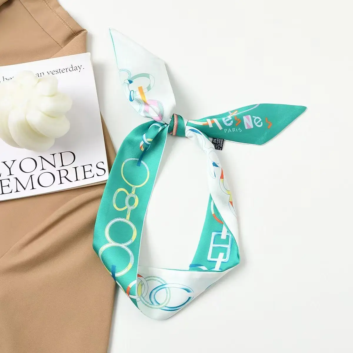 Spring and Autumn Korea Versatile Small Silk Scarf Women's Fine Grained Scarf Scarf Ribbon Tie Bag Handle Decorative Ribbon