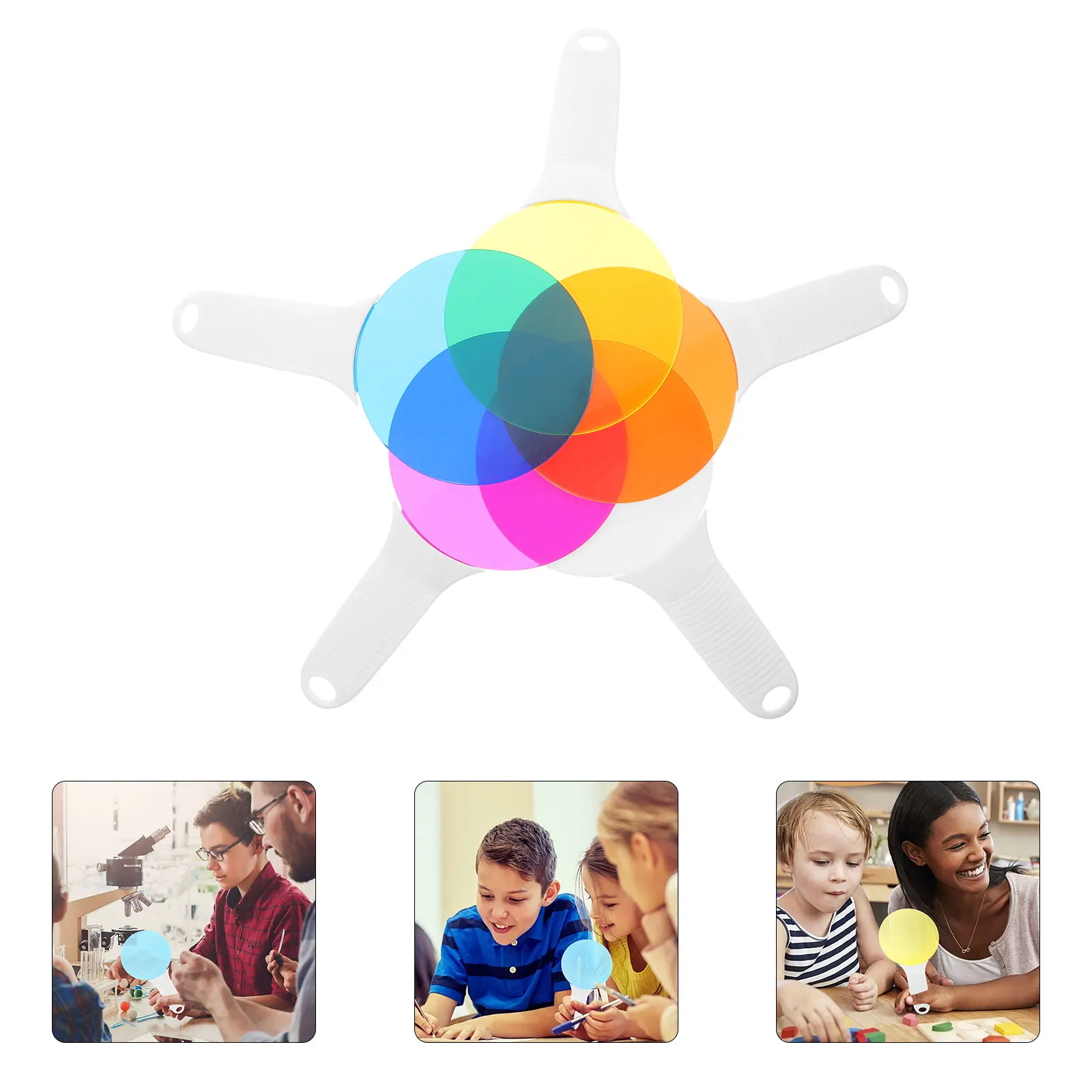 

5 Sheets Translucent Teaching Aids Color Filters Kit Education Resources Tools Students Cognitive Prop Pp Mixing Chart