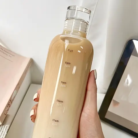 กระบอกน้ำฤดูร้อนใสขนาด16.91ออนซ์พร้อมฝาปิดกันรั่วสามารถใส่น้ำผลไม้และเครื่องดื่มเย็นได้