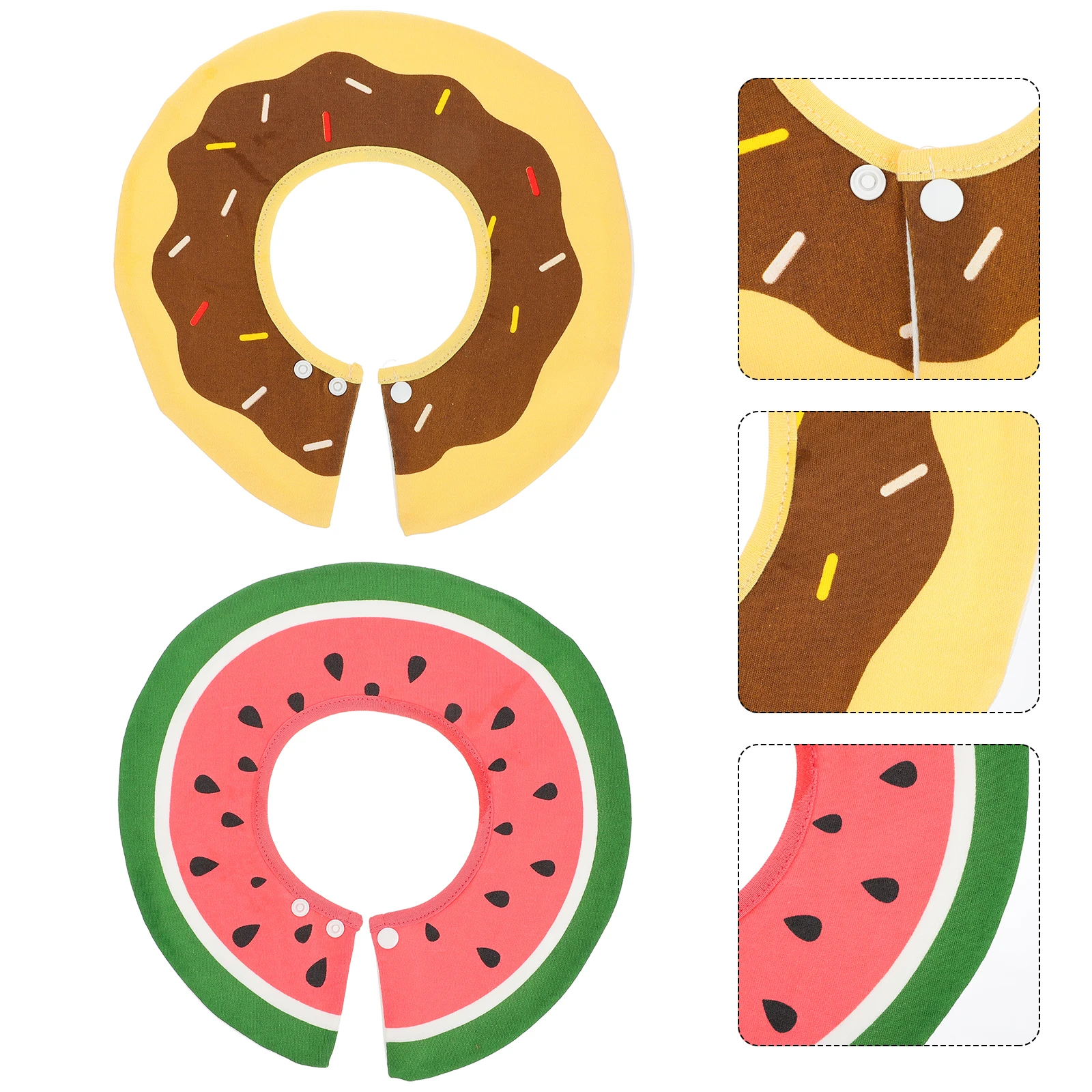 2개입 아기 턱받이 360도 회전형 원형 면 방수 침 흘림 방지 유아용 수유 용품 360도 아기 턱받이