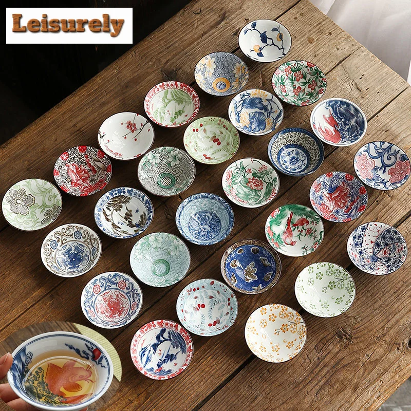 1-częściowa filiżanka z niebieskiej i białej porcelany Ręcznie malowana dwukolorowa podróżna filiżanka do medytacji Miska do herbaty Master Cup Cha Drinkware