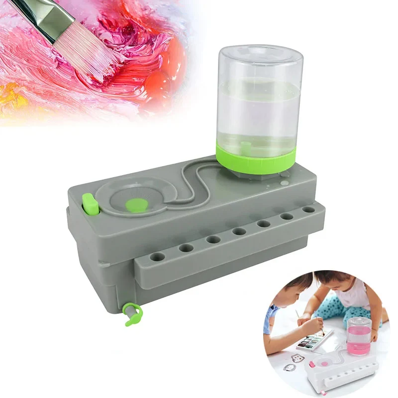 Automatic Water Circulation Paint Brush Washer Machine Paint Brush Cleaner Drain Button Water Saving Paint Scrubber Art Tool