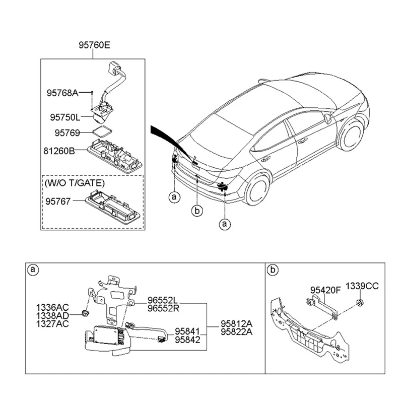 95760-F2000 95760-F2300 Parking Assist Camera For Hyundai Elantra 2017-2023 Reverse Parking Assist Camera 95760 F2001