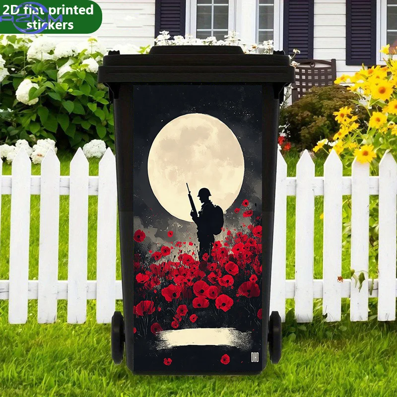 2D Flat 1pc War Remembrance Sticker Decoration, Field Self-Adhesive Stickers, Moonlit Night Wall Decor, Memorial Art Suitable