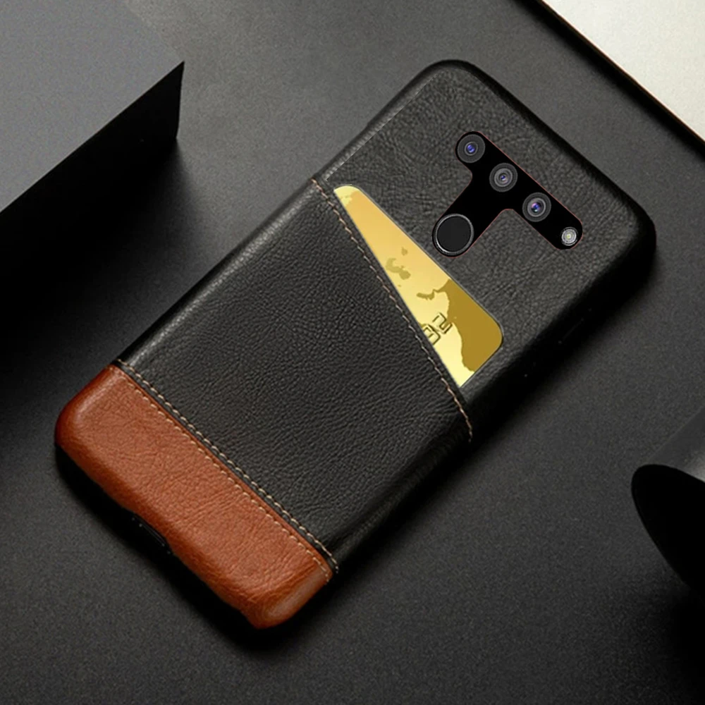 Card Case For LG V50 ThinQ Case Mixed Splice PU Leather Credit Card Holder Cover For LG V50 V 50 LGV50 ThinQ 5G 6.4