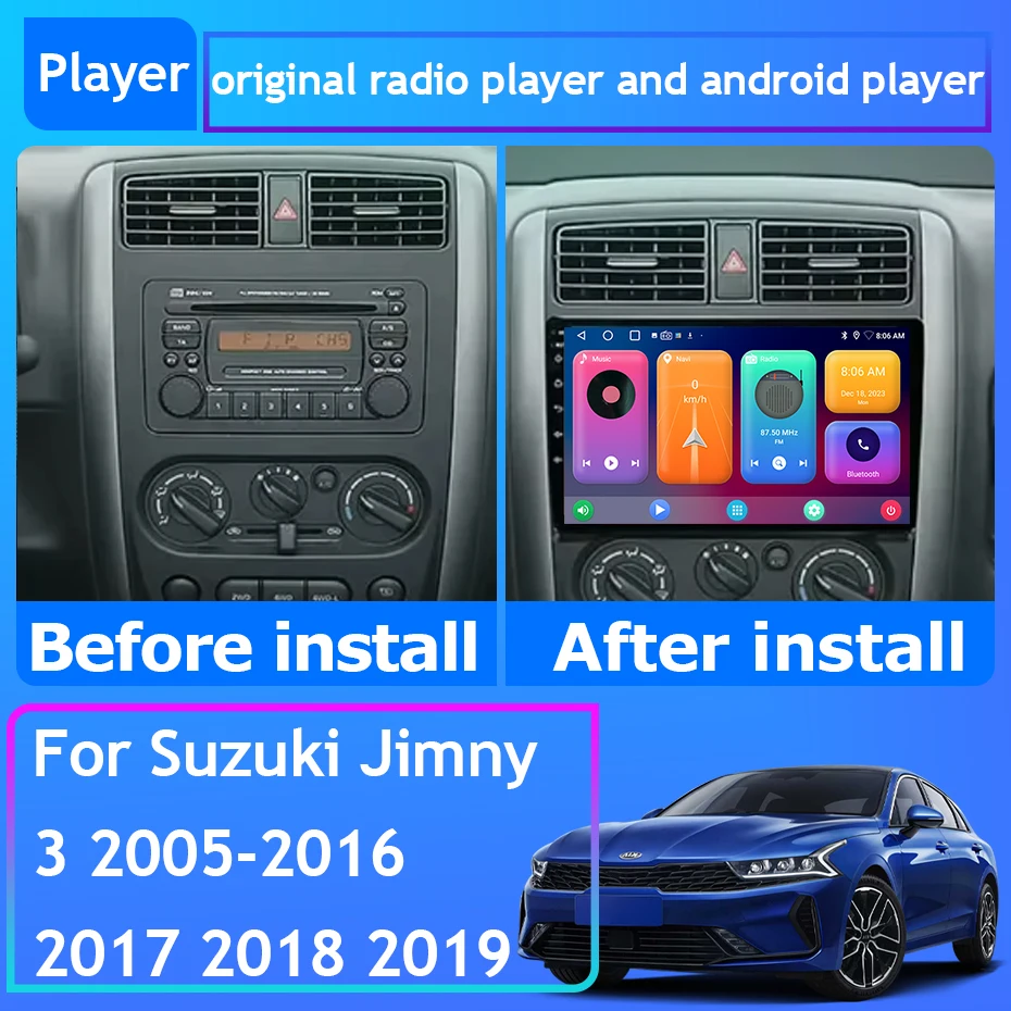 Car Radio Android 14 For Suzuki Jimny 3 2005-2016 2017 2018 2019 Navigation GPS Android Auto Carplay Multimedia Player Stereo