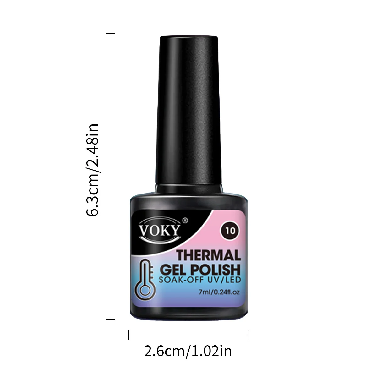 VOKY 6-piece Gradient Temperature-Sensing Heat-Transferring Cold-Permanent LED Gel Nail Polish Set, Ideal Gift for Girls