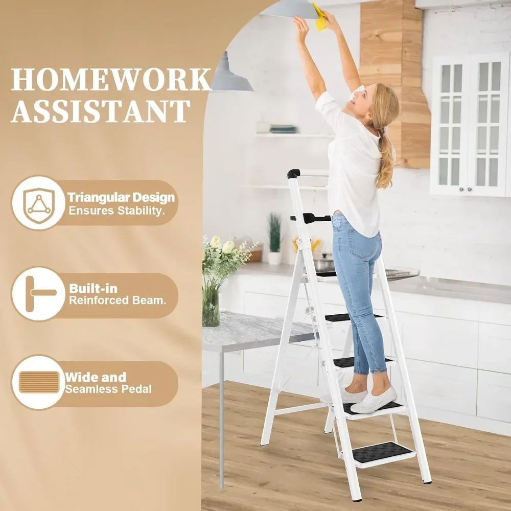 

Стремянка, Складной табурет-стремянка, Портативный прочный стальной табурет-лестница для взрослых с широкими педалями, Домашняя уличная кухня