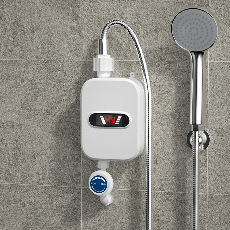 Mini Instant Electric Water Heater, Thermostatic Quick Heating Tap Heater for Shower & Kitchen