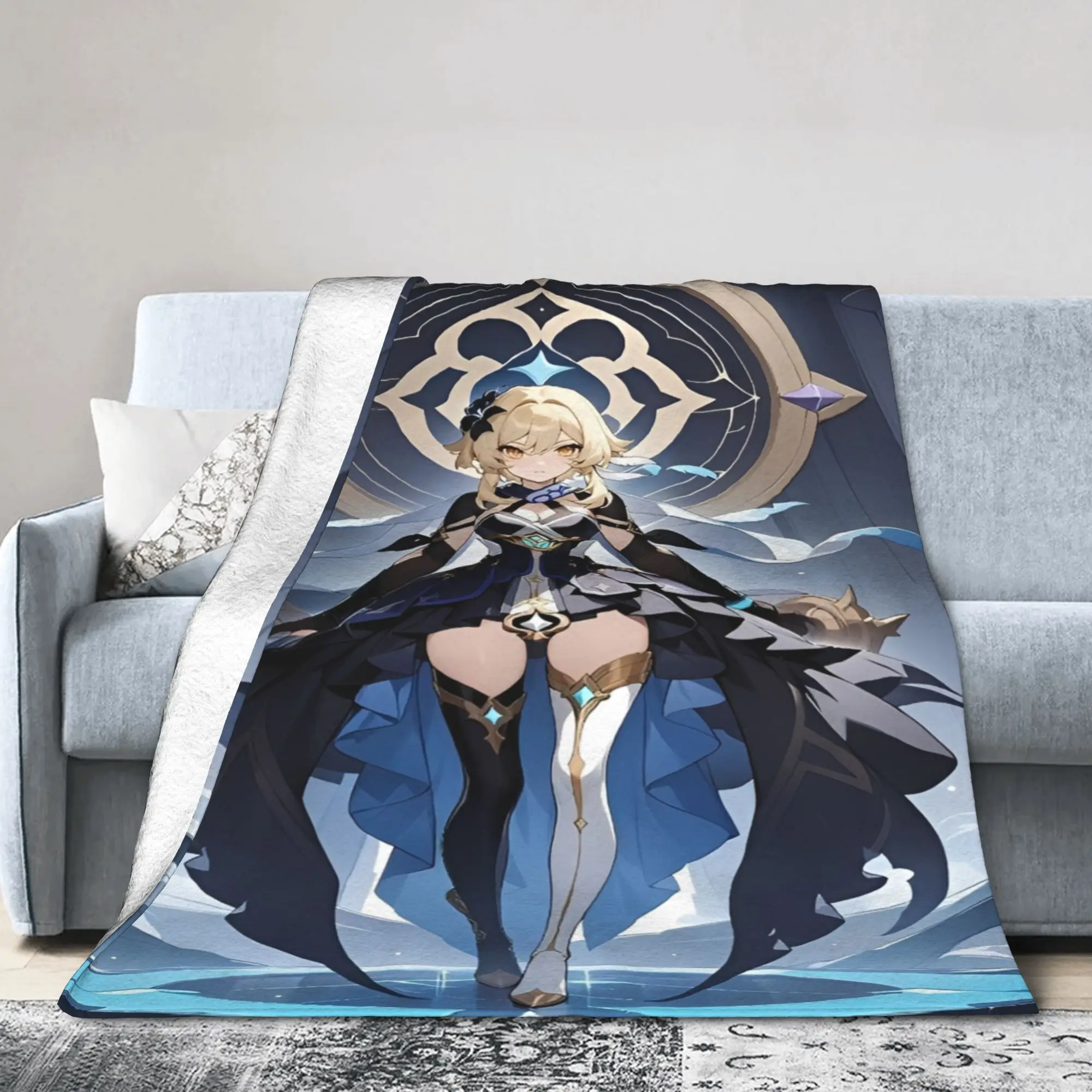 genshin impact game Blanket Soft Coral Fleece Plush Healing Present Throw Blanket Bedspreads