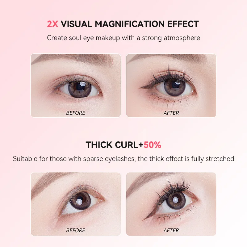 Bqi 漫画無料接着剤つけまつげ、大容量つけまつげ、ユニークなマスガールスタイル、カリスマメイキングスタイル、簡単に目を大きくする、自然に使いやすく、着用し、きちんとしたアイメイクを作成