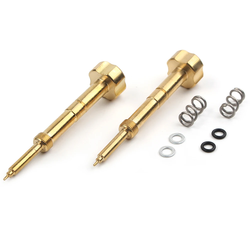 2Sets Motorcycle Adjustable Fuel Air Mixture Screws Upgraded Brass For Yamaha Raptor 660 600R 2001-2005