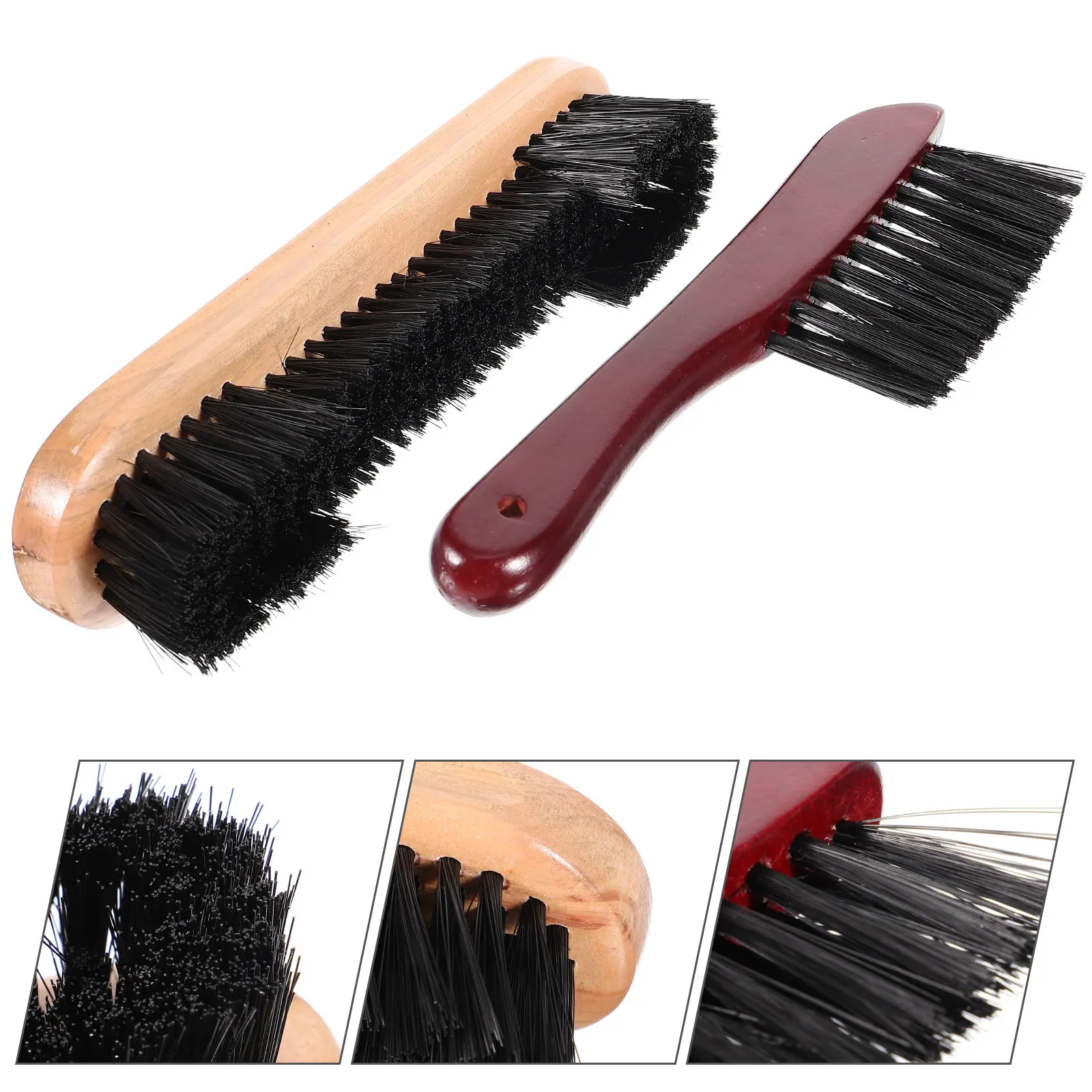 

2Pcs Billiards Pool Table Rail Cleaning Brush Set Wooden High-Grade Bristles Pool Table Cleaner Billiard Accessory Essential