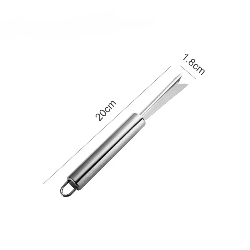 1PC Non-slip Handle Pineapple Shovel Stainless Steel Pineapple Knife Portable Fruit Peeler V-Shaped Tools Manual Food Processors