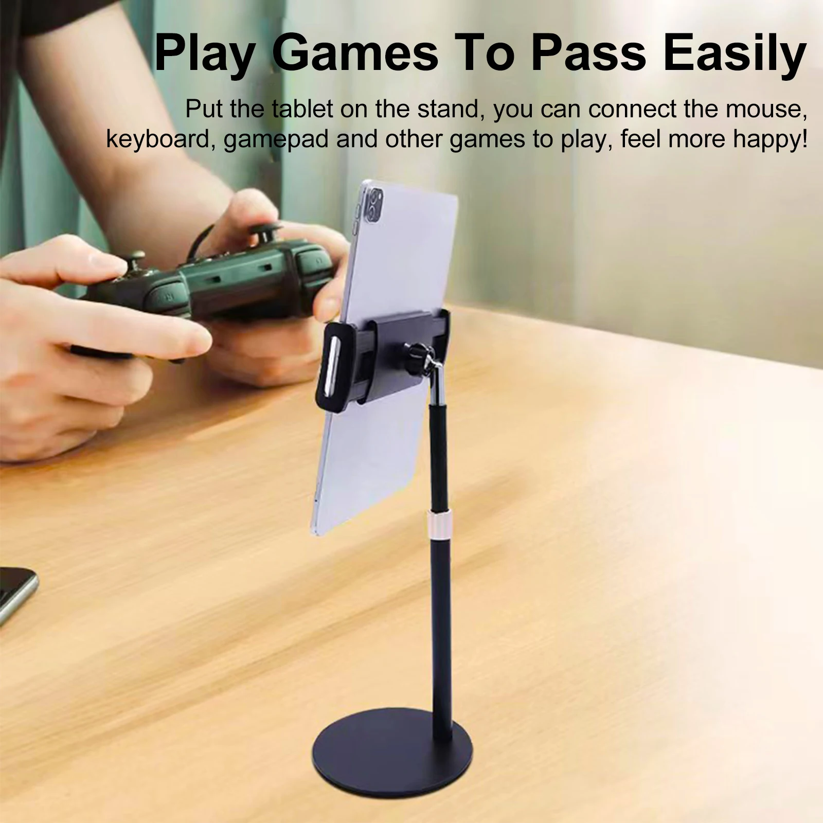 360° Rotating Aluminum Alloy Portable Adjust Height Phone Play Game Fixing Bracket Tablet Desktop Universal Support Tablet Stand