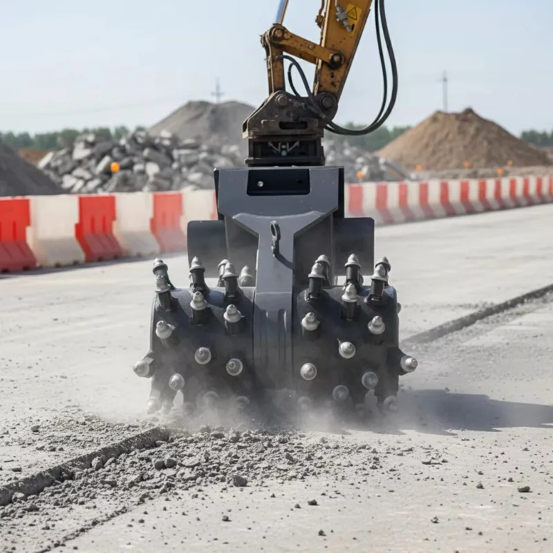Hydraulic Drum Cutter Excavator Attachment Rotary Rock Chain Cutter Machine for Trenching Tunnel Demolition No Blind Zone