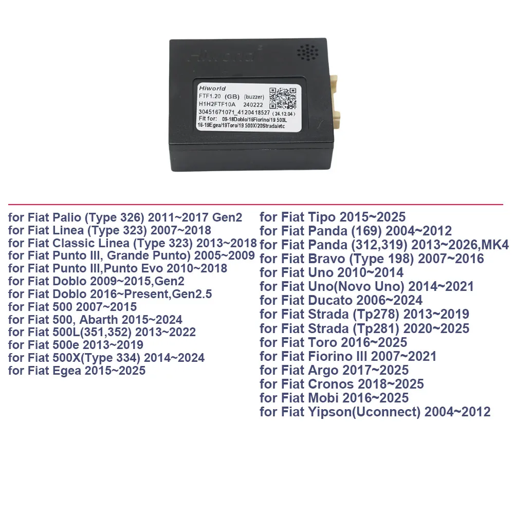 CAN Bus Adapter Car Radio Canbus Decoder for FIAT Doblo 500 Uno Fiorino Palio Bravo Punto Panda Dacuto Strada Argo Toro Mobi