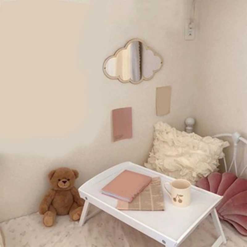 1 PCS Cloud Shape Mirror Acrylic Mirror Ornaments Inevitably Dormitory Ornaments Makeup Light Brown