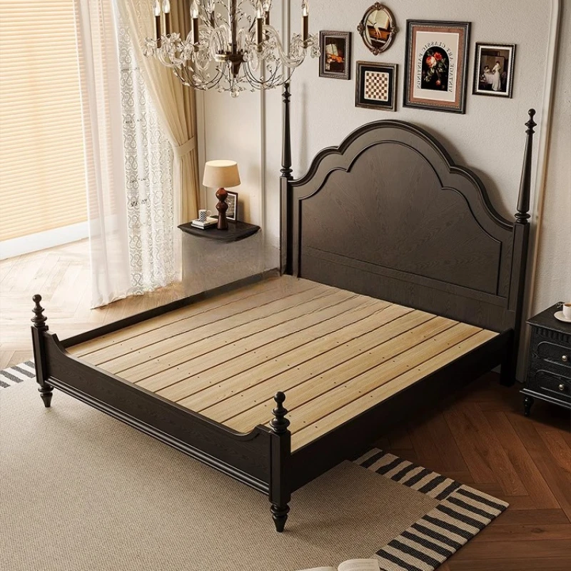 سرير تدليك بإطار كوين، تصميم غرفة نوم حديثة، سرير تدليك خشبي من حصير التاتامي، أثاث جناح صالة موبليس للنوم الفاخر