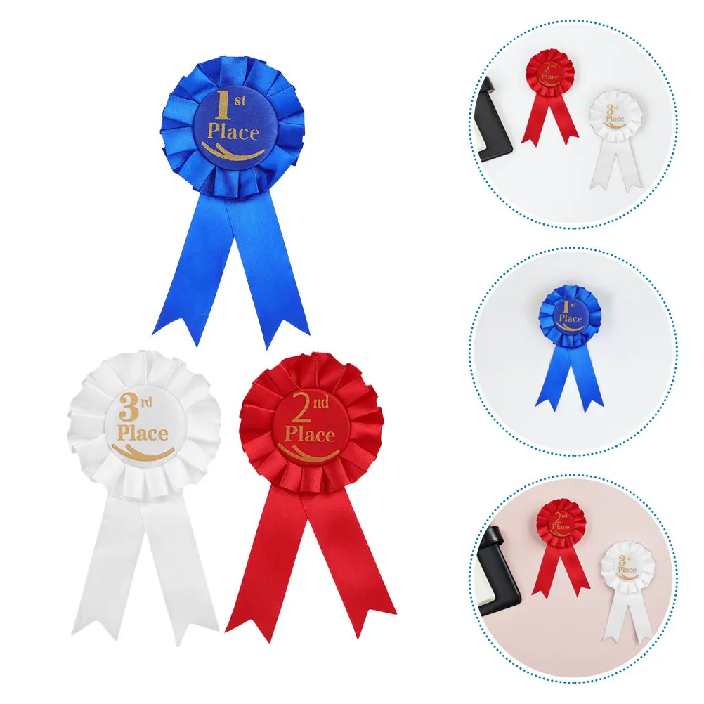 

9 Pcs Rosette Ribbon Award Prizes Badge Supplies Rosettes 1st to 3rd Classroom Medals