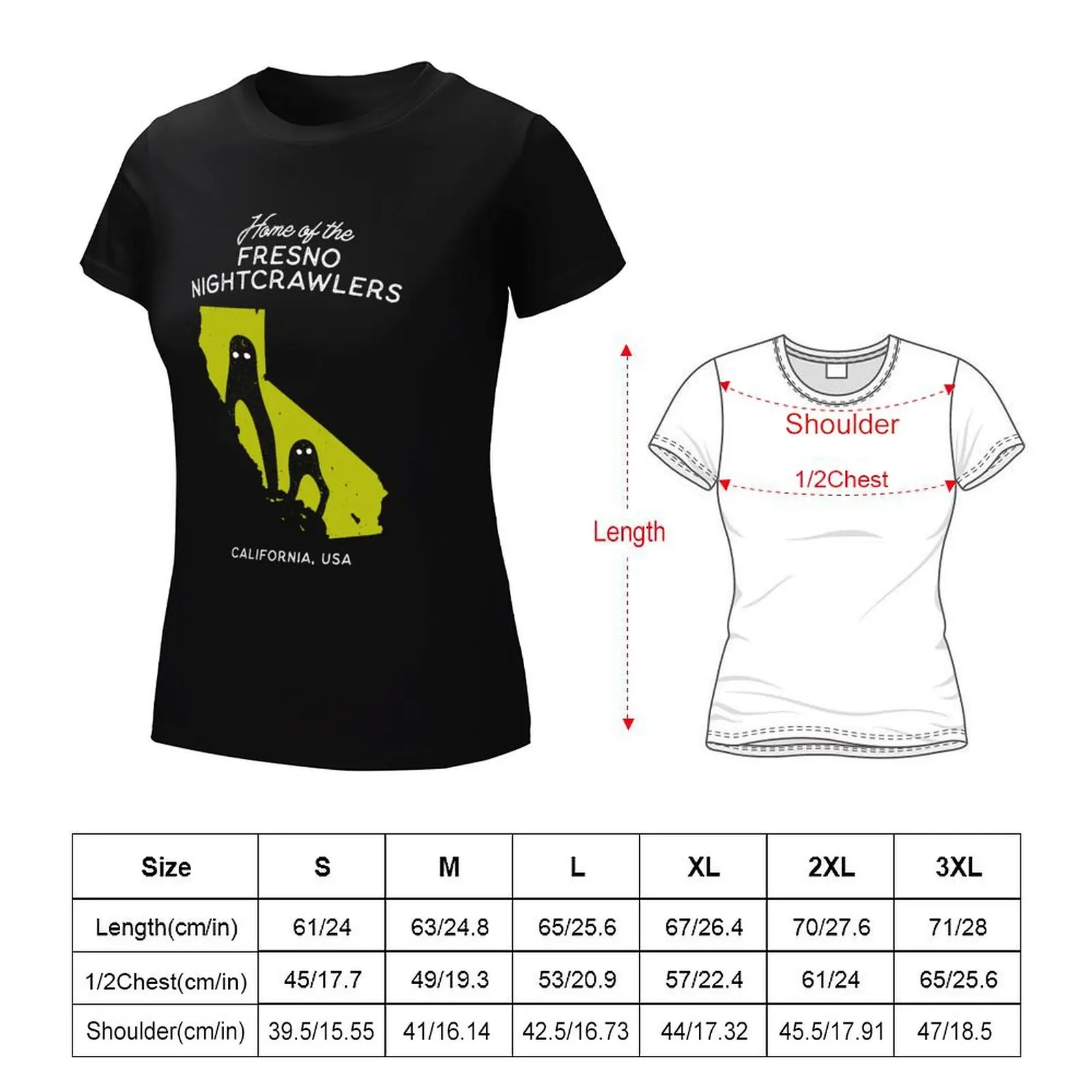 Lar das mulheres dos Noturnos Fresno T-Shirt, Início Estado Cryptid Coleção, Roupa da Senhora, T-shirt engraçado