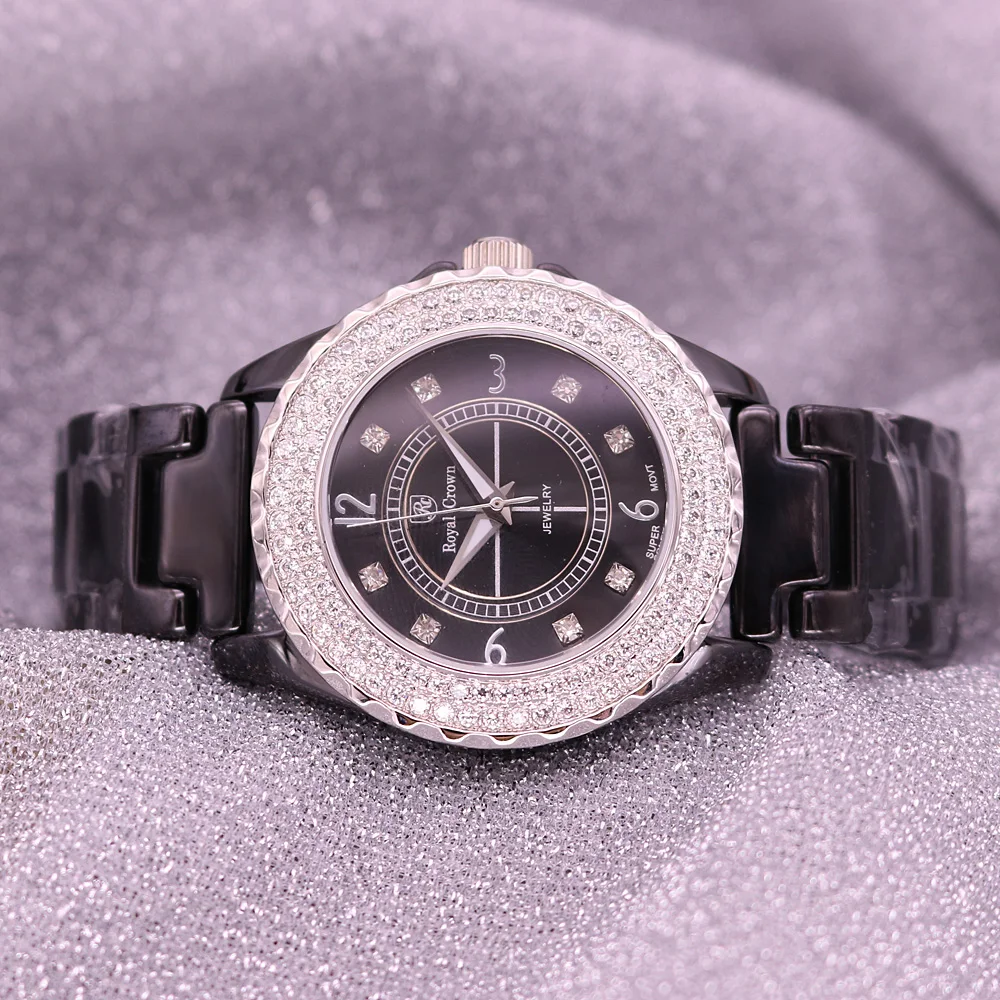 

РАСПРОДАЖА!!! Керамические часы с королевской короной и стразами, женские мужские и женские часы, японский браслет Mov't Hours, подарок для девочек