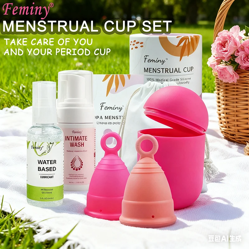 أنثوية كأس الحيض الدائري الطبية الصف سيليكون قابلة لإعادة الاستخدام كأس القمر فترة وعاء الحيض لعلبة غسالة معقم شهري #1