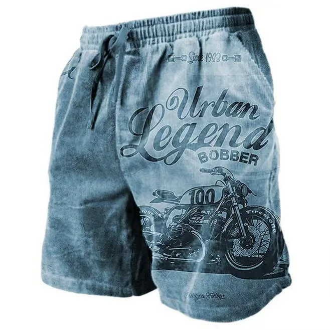 Men's Vintage Shorts Beach Shorts 2025 New Street Drawstring Elastic Waist 3D Print Ship Skull Breathable Short Daily Shorts 5xl