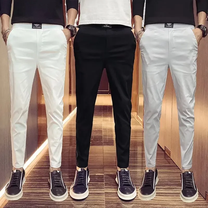 Men's Suit Korean Casual Pants, Business Men's Social Formal Dress Pants for Men