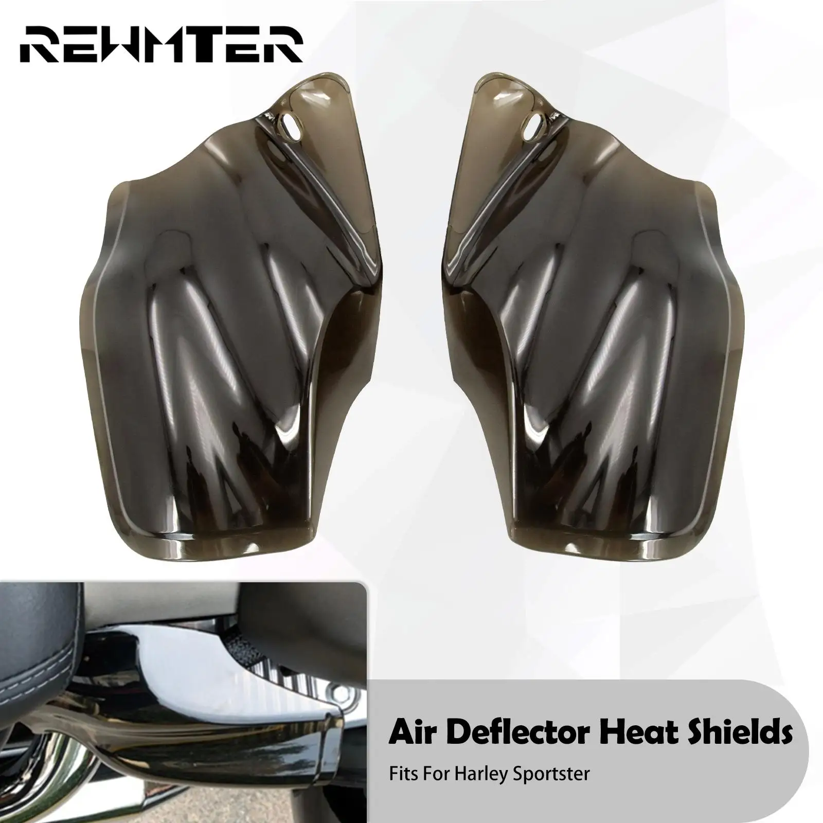 

Motorcycle Reflective Saddle Shields Air Heat Deflector Smoke For Harley Sportster XL 1200 883 48 Iron Forty Eight 2014-2023