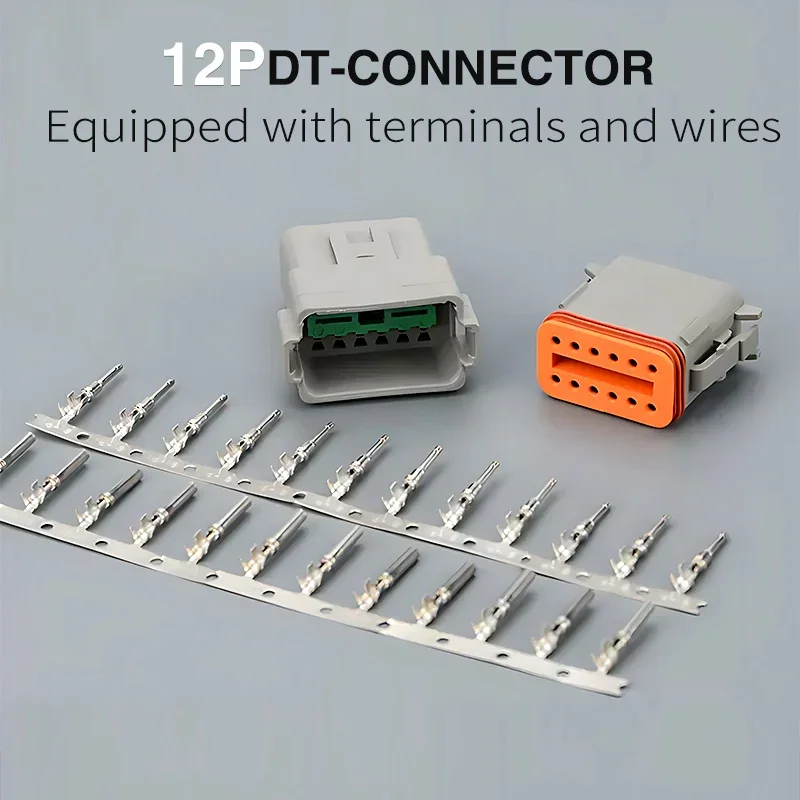 5/10/100 Sets Deutsch Type Connector Male Female Waterproof DT Connectors 12-Pin Dt04-12p Dt06-12s ,Sealable,12 Position