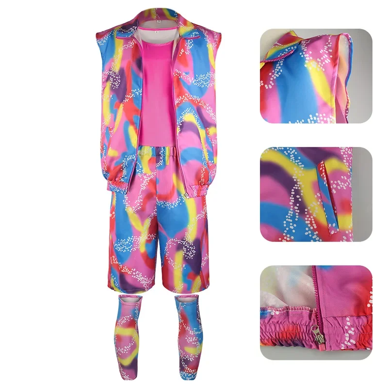 QQ8 2023 Película Barbi Cosplay Ken Barbe Ropa deportiva Mujeres Hombres Niños Fiesta de Halloween Cosplay Disfraz Uso diario Ropa deportiva Unif5Lk¥