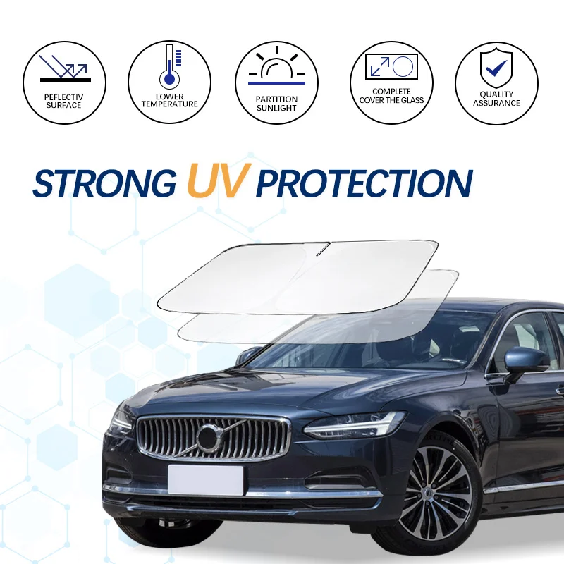 Windshield Sun Shade For Volvo S90 R design S90 V90 Sunshade Sun Visor Protector Foldable Blocks UV Rays Keep Your Car Cooler