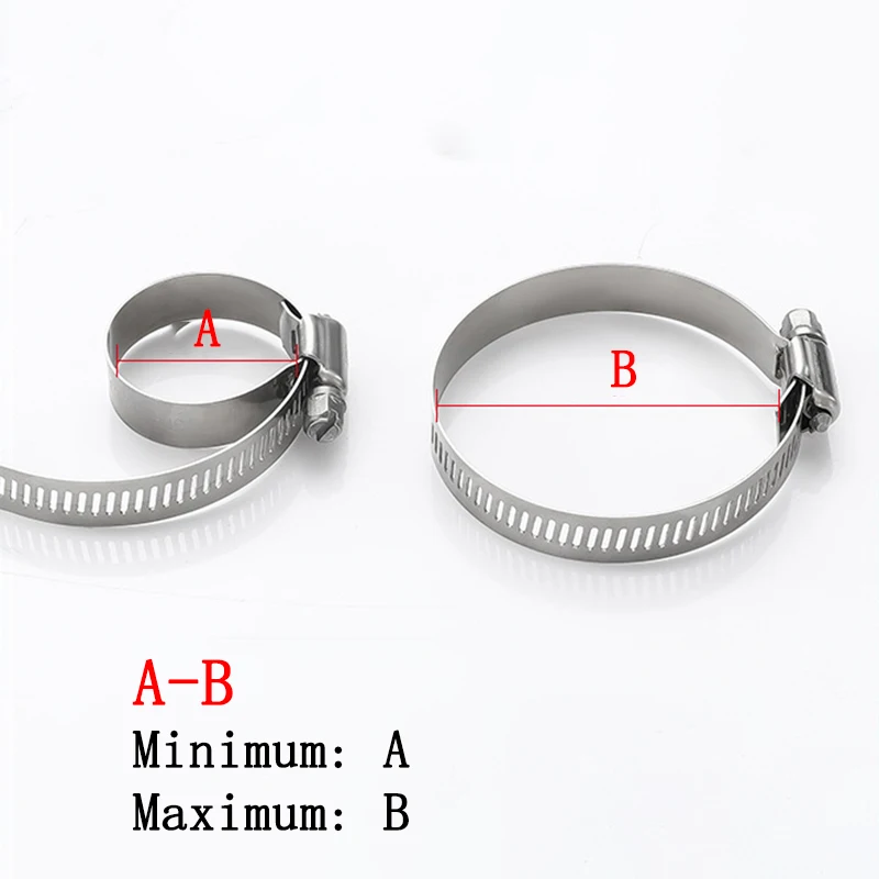 304 Edelstahl-Schlauchschellen-Werkzeugzubehör, verstellbare Wasserrohrbefestigung, amerikanische Schnalle mit Griff, 10 Stück/Set Schlauchschellen – Detail 8