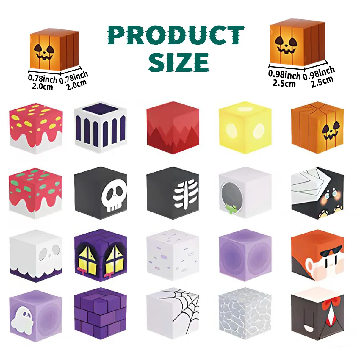 Blocchi magnetici a tema giorno di Halloween, cubi magnetici, giocattoli magnetici, regali perfetti di compleanno, Natale, Halloween