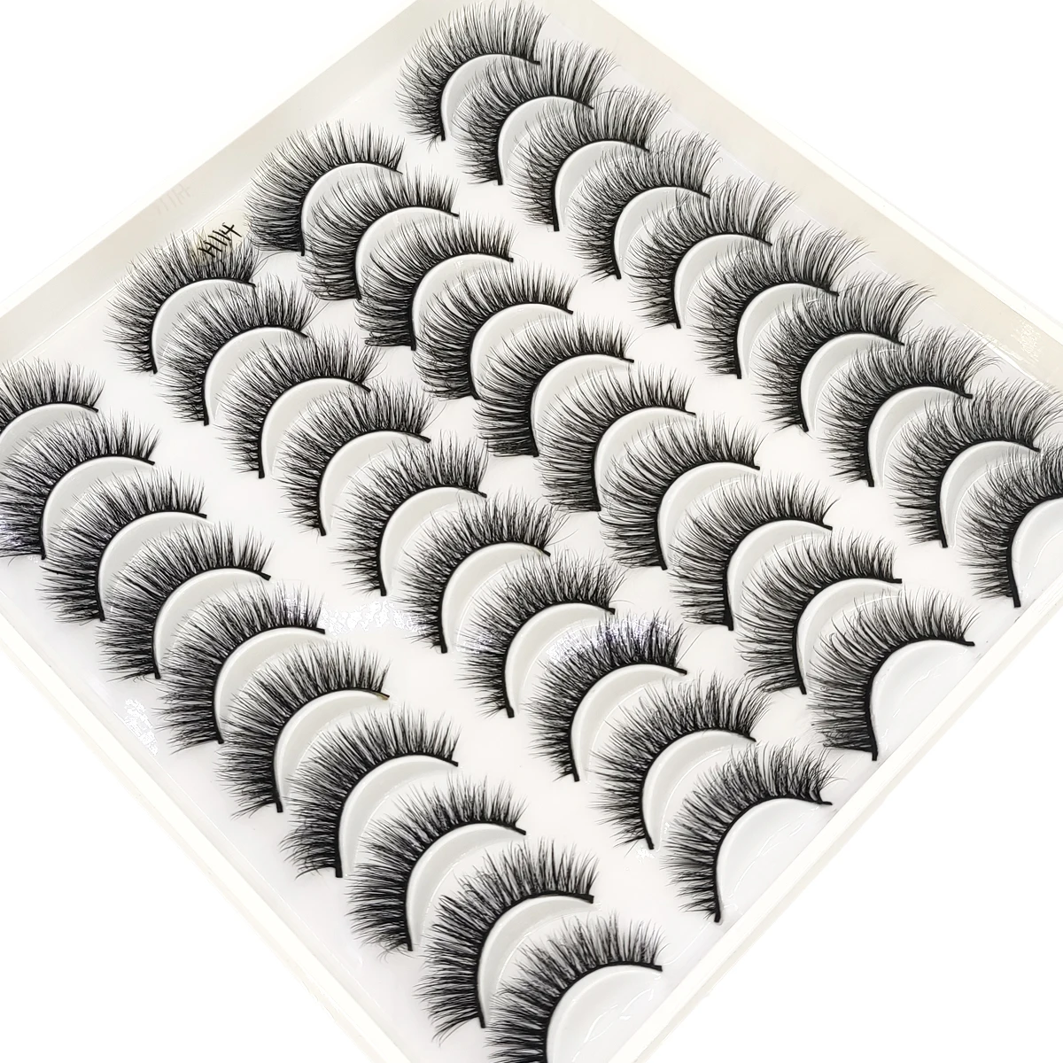 AMSDCN New 20 pairs of natural 3D artificial mink eyelashes false eyelashes makeup set mink eyelashes extended eyelashes short e