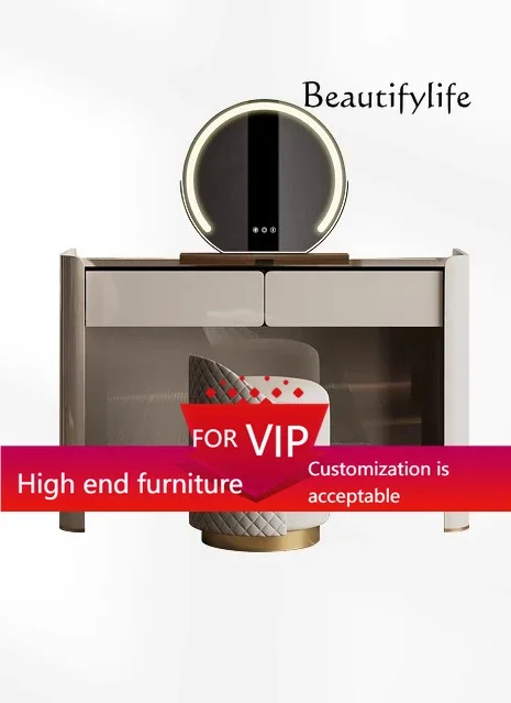 

UP Simple dresser bedroom modern premium marble glass paint light luxury storage integrated makeup table