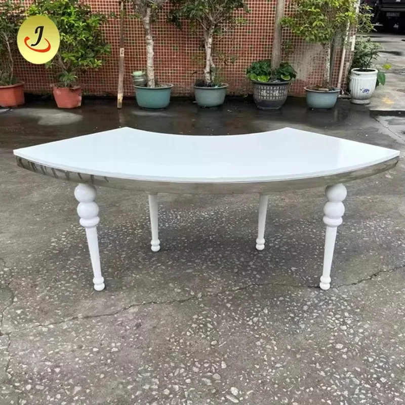 White Stainless Steel Snake Dining Table Moon Table Wedding S Shape