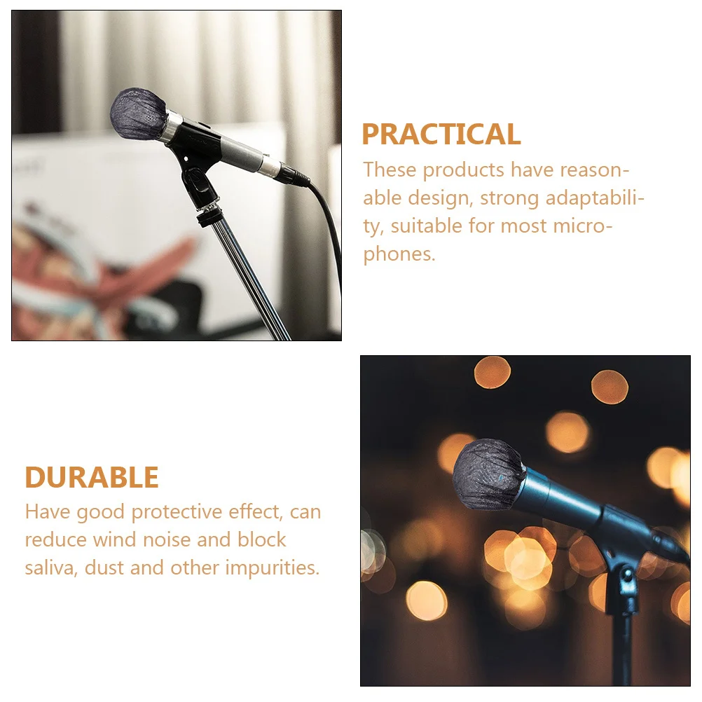

100Pcs Microphone Covers Breathable Non-Woven Fabric Protective Covers for Conference Ktv News Mic Accessories