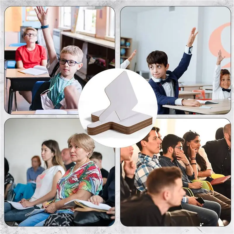30Pcs 9.6X8inch Dry Erase Answers Paddle, Handhold Wooden White Board Double Sided Dry Erase Answer Board