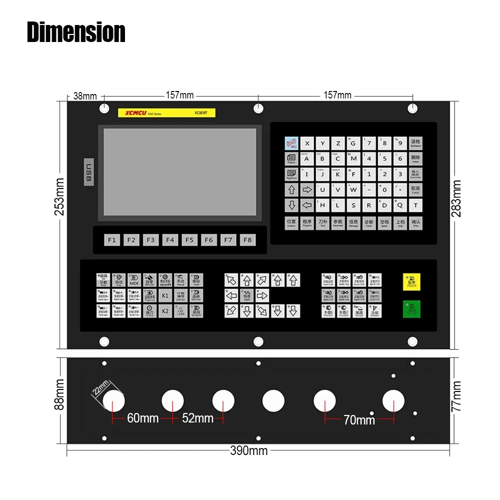 XC809T 2/3/4/5/6 Axis Linkage Lathe Controller with Tool Magazine Supports G-code ATC Fanuc Dual Analog Digital Spindle Lathe