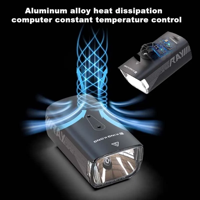 Bicycle Headlight 1500LM Wireless Remote Control Bike Lamp High Capacity Battery Cycling Lights Waterproof Strong Light Flashli