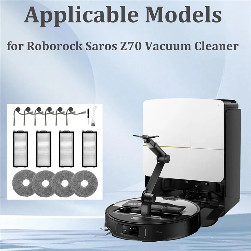 M17K-قطع غيار للمكنسة الكهربائية Roborock Saros Z70 فرشاة جانبية فلتر Hepa ممسحة قماش عدة